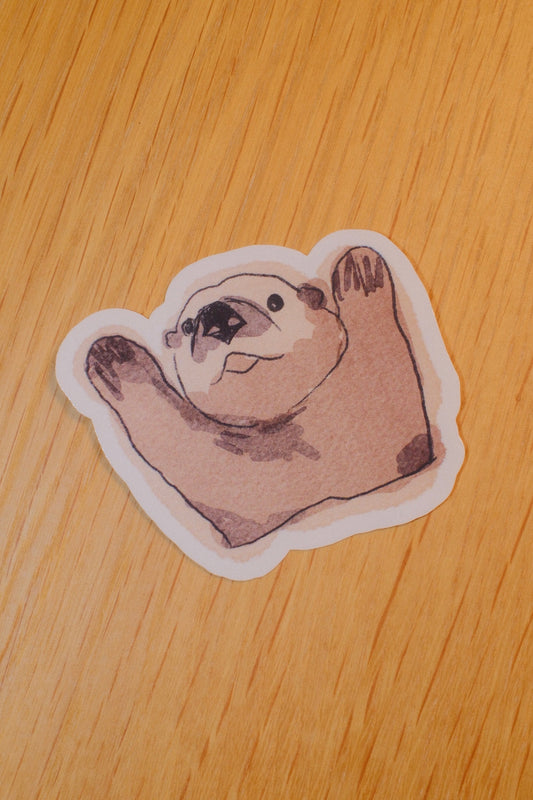 Clear Waterproof Otter Sticker – Vinyl Animal Decal