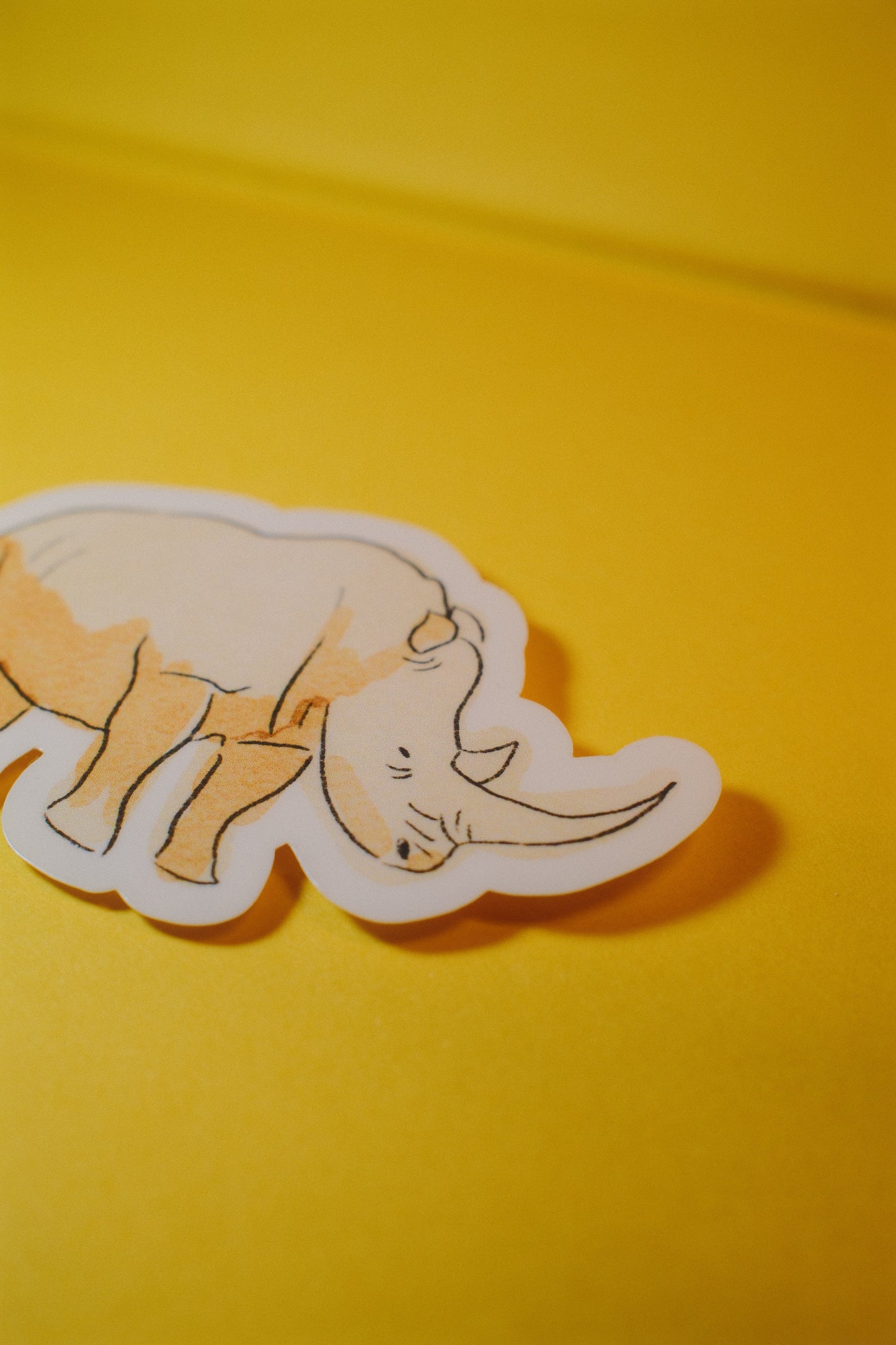 Clear Waterproof Rhino Sticker – 3x1.5" Vinyl Wildlife Decal
