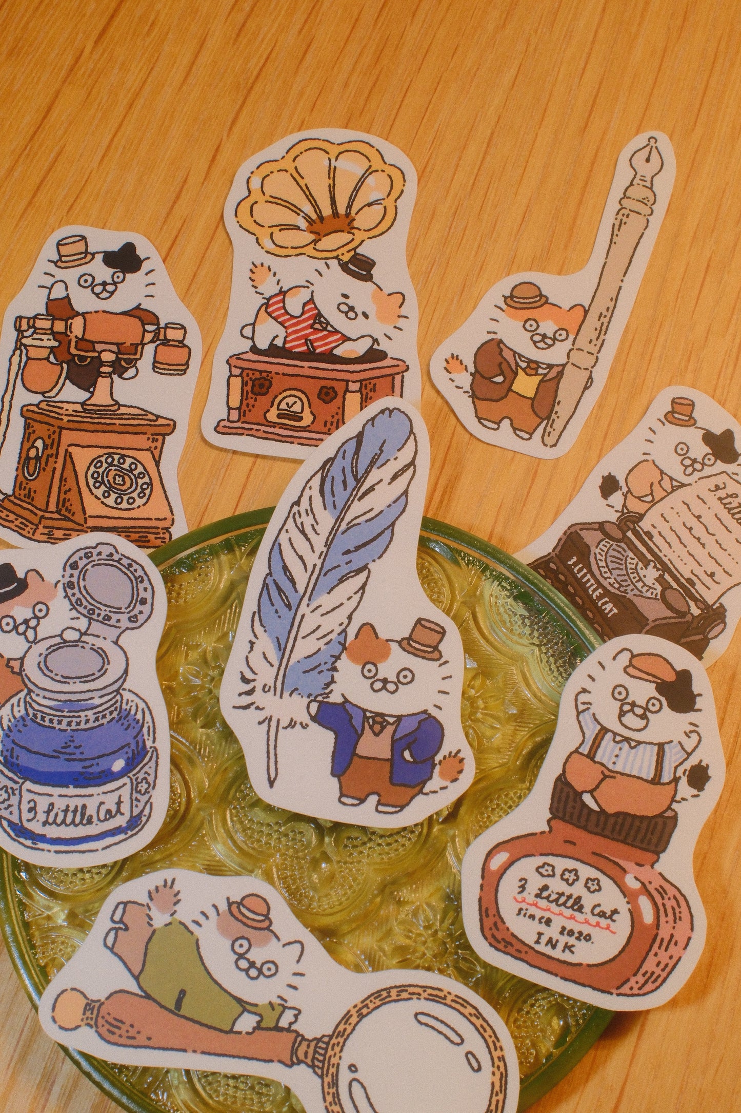 3 Little Cats Retro Stickers | Planner Sticker Pack
