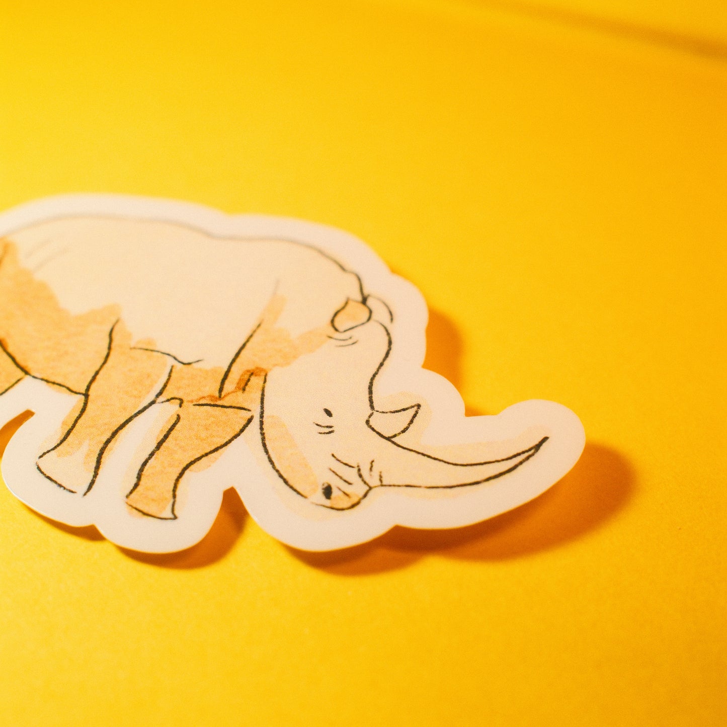 Clear Waterproof Rhino Sticker – 3x1.5" Vinyl Wildlife Decal