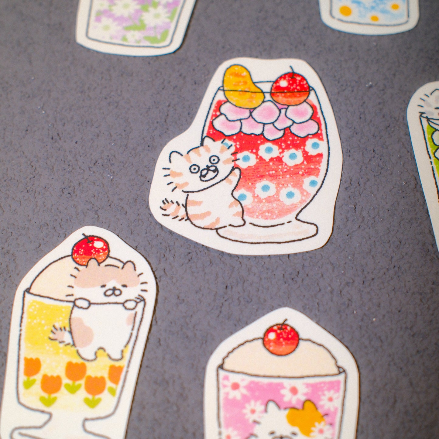 3 Little Cats Retro Diner Sticker Pack | Vintage-Style Matte Stickers (3 Designs)