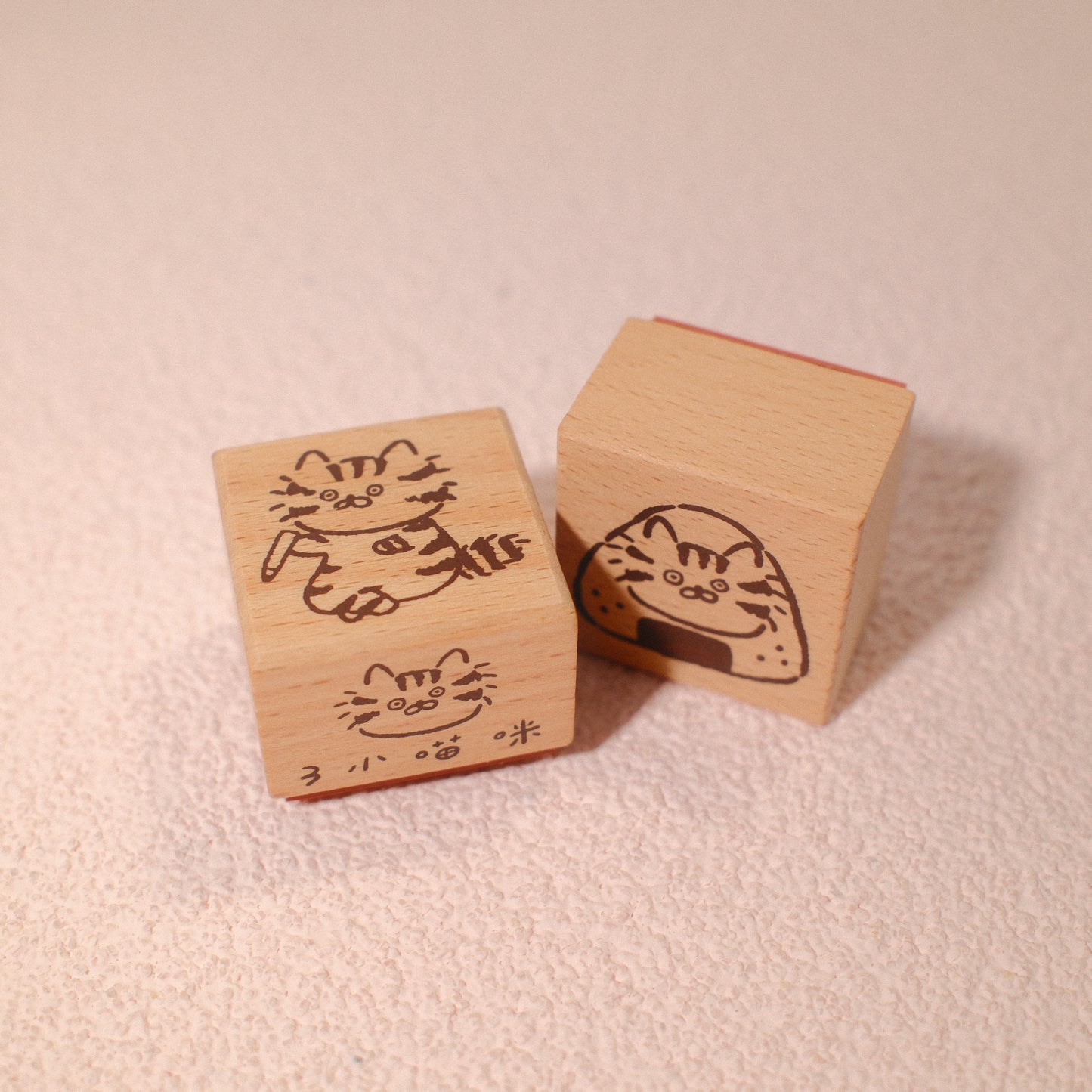 Meow Cat Rice Ball & Notes Stamp Set – Beech Wood Rubber Stamps