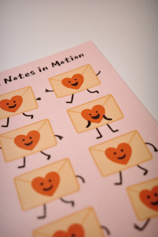 Love Notes in Motion – Happy Envelope Sticker Sheet