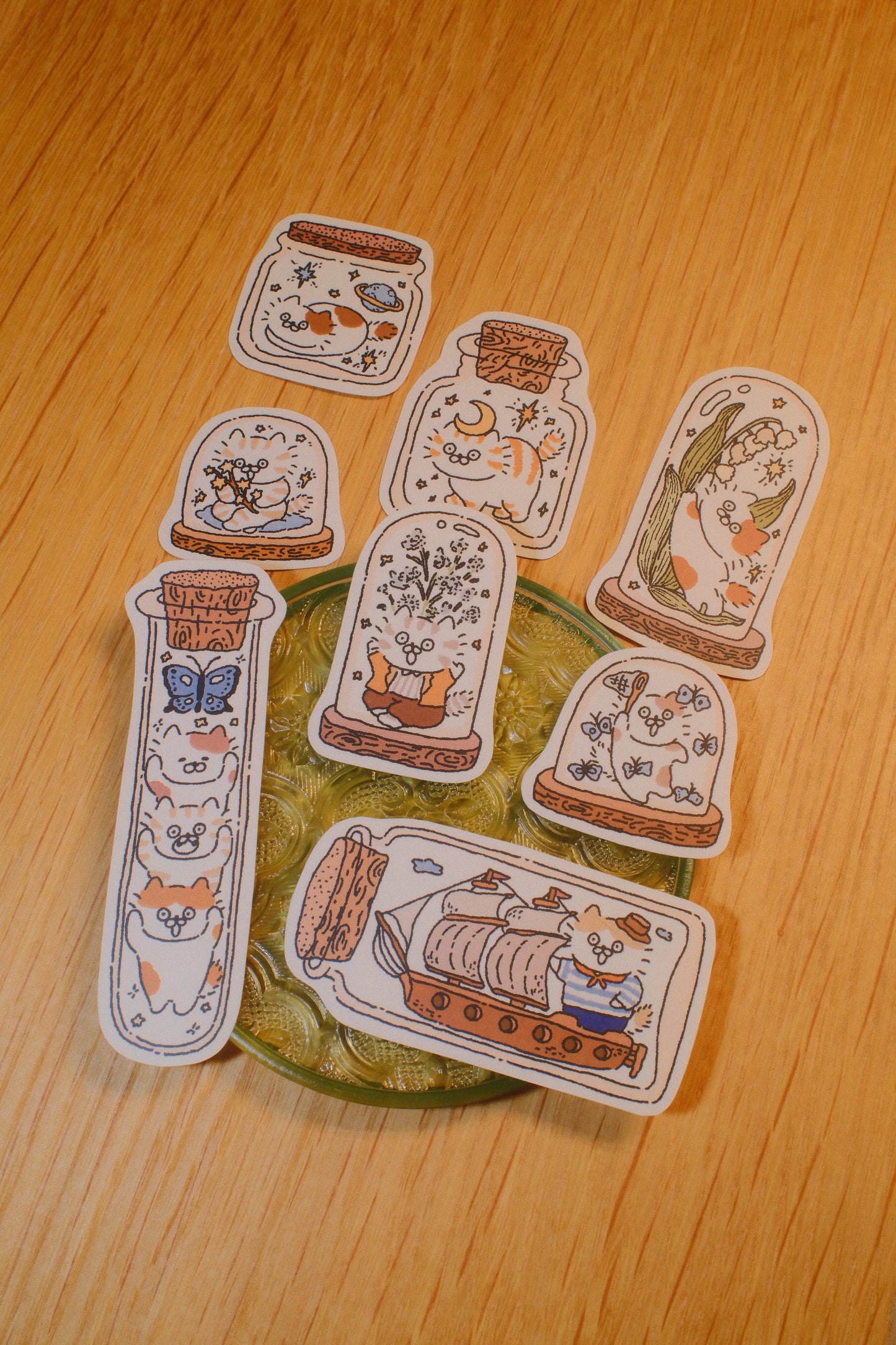 3 Little Cats Retro Stickers | Planner Sticker Pack