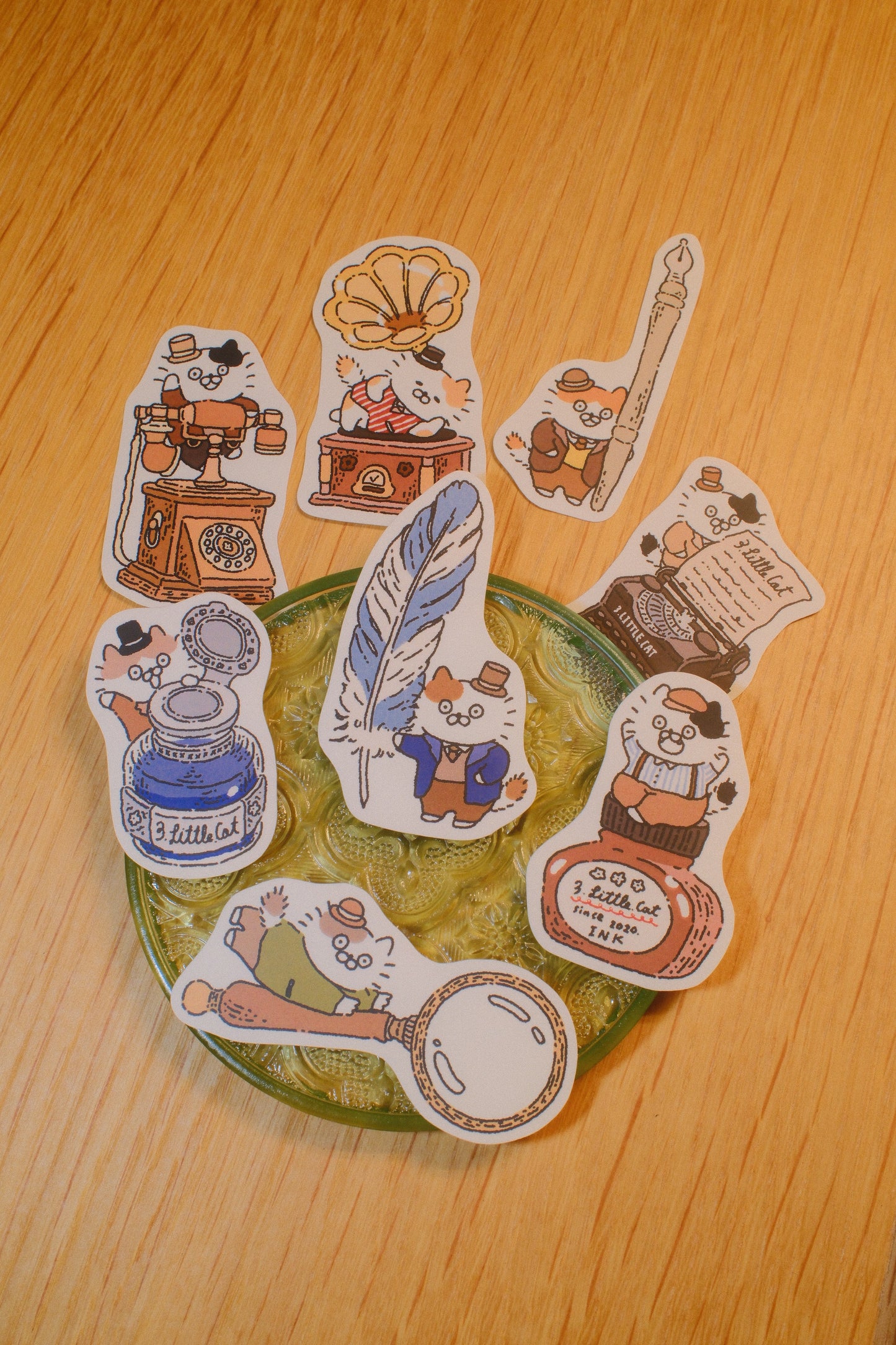 3 Little Cats Retro Stickers | Planner Sticker Pack