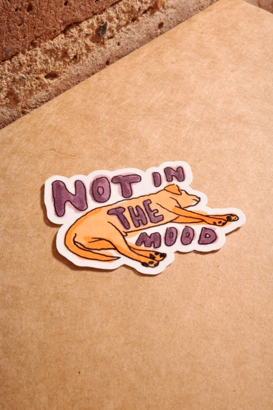 Not in the Mood Dog Sticker – Cute Lazy Dog Paper Sticker
