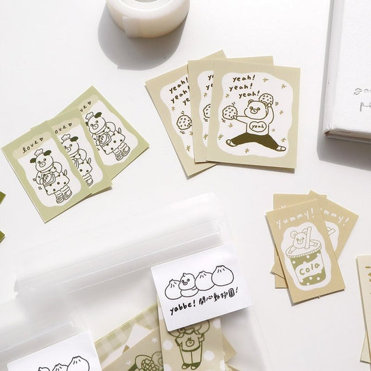 Happy Zoo vol.1 Matcha Color - Sticker Pack 30 Sheets