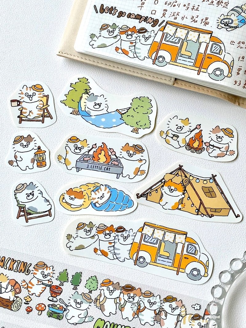 3 Little Cats Outdoor Sticker Pack | Hiking & Camping Cats Matte Stickers (2 Designs)