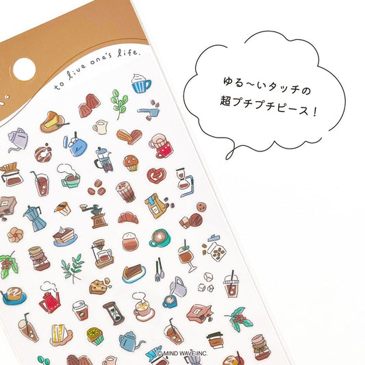 MIND WAVE Poko Time Stickers – Mini Coffee Shop & Café Motifs