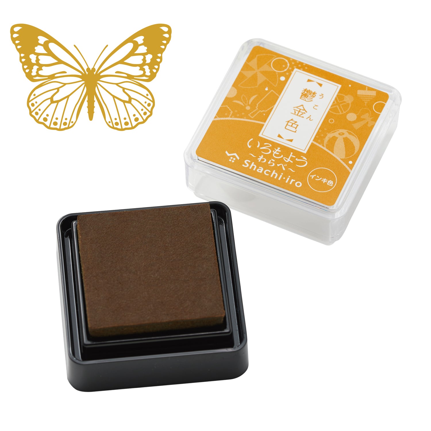Japanese Mini Stamp Ink Pad – Shachihata Iromoyo Warabe Turmeric Gold