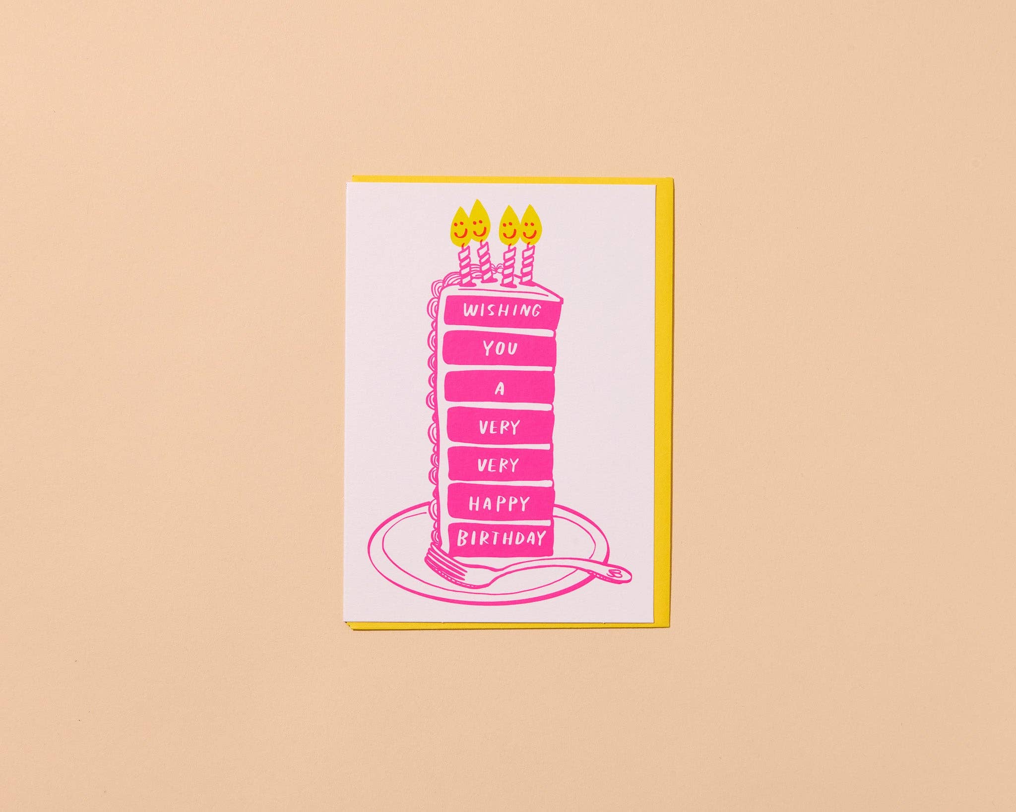 Very Happy Cake Letterpress Birthday Card – Hand Printed in USA