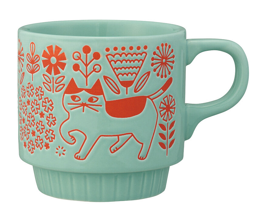Japanese Cat Mug – Decole Stackable Ceramic Cup, 300ml (3 Designs)