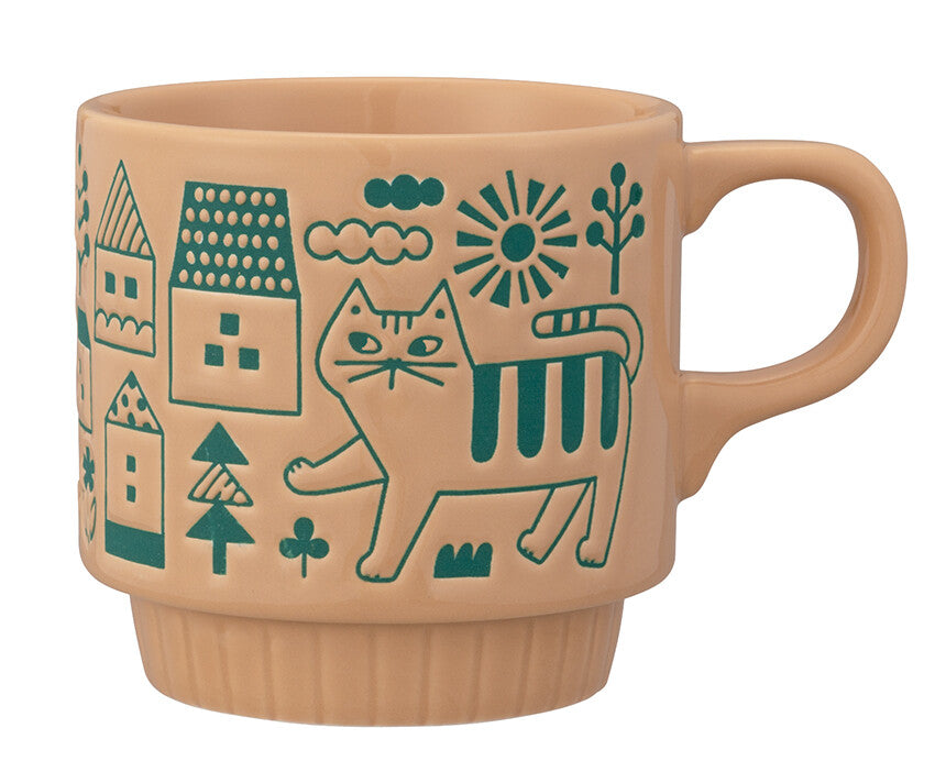 Japanese Cat Mug – Decole Stackable Ceramic Cup, 300ml (3 Designs)