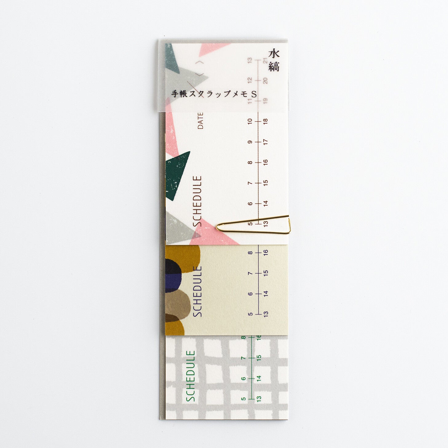 Mizushima Techo Scrap Memo Schedule Pad S – Planner Schedule Sticker Memo Sheets (3 Patterns × 10 Sheets)
