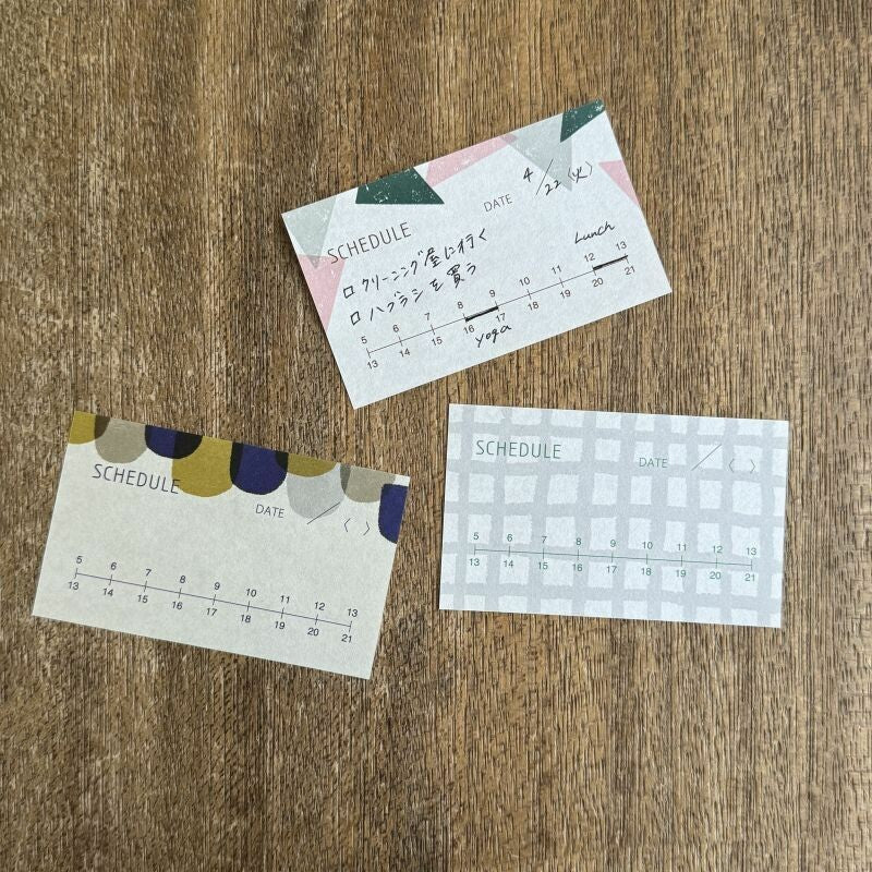 Mizushima Techo Scrap Memo Schedule Pad S – Planner Schedule Sticker Memo Sheets (3 Patterns × 10 Sheets)