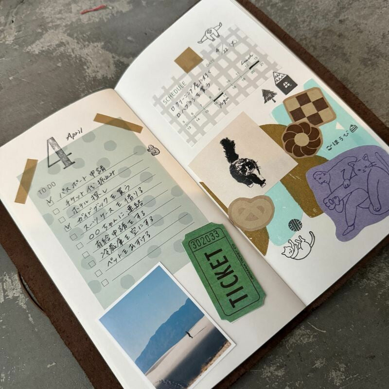 Mizushima Techo Scrap Memo Schedule Pad S – Planner Schedule Sticker Memo Sheets (3 Patterns × 10 Sheets)