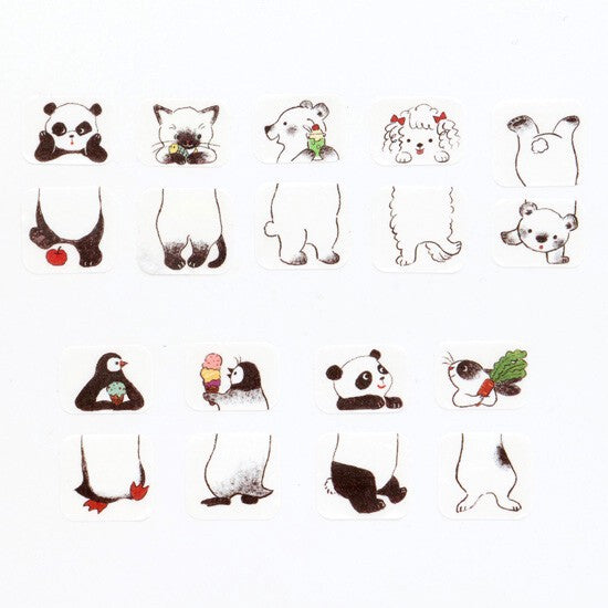 bande Washi Tape Masking Roll Stickers – Shirokuro Sand Animal Series