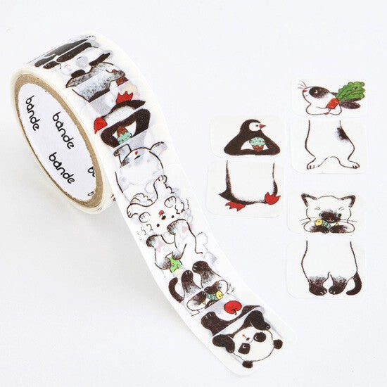 bande Washi Tape Masking Roll Stickers – Shirokuro Sand Animal Series