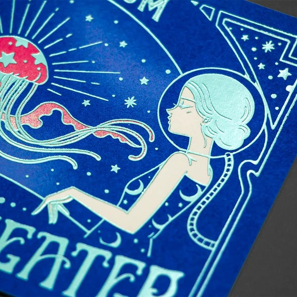 Obi Wan x ROKKAKU Jellyfish Foil Stamping Postcard