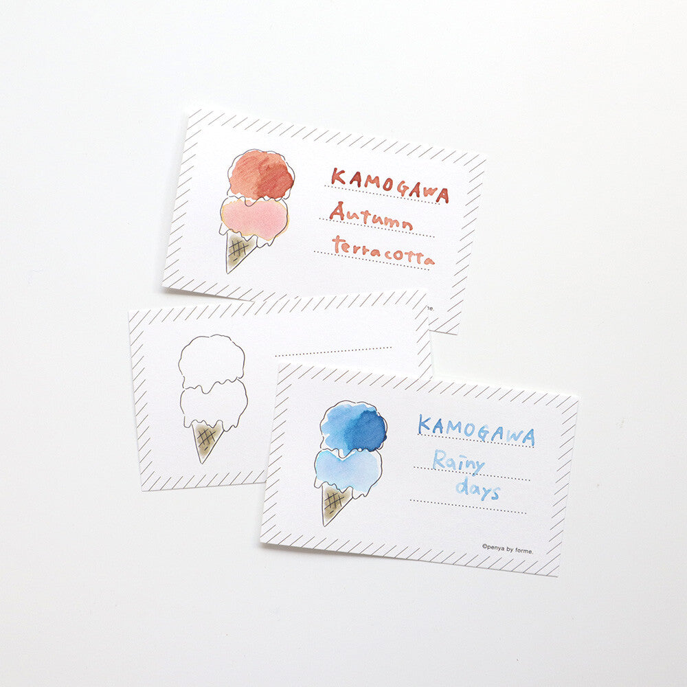 forme. Japanese Mini Greeting Card – Ice Cream Watercolor | Ink Swatch Card
