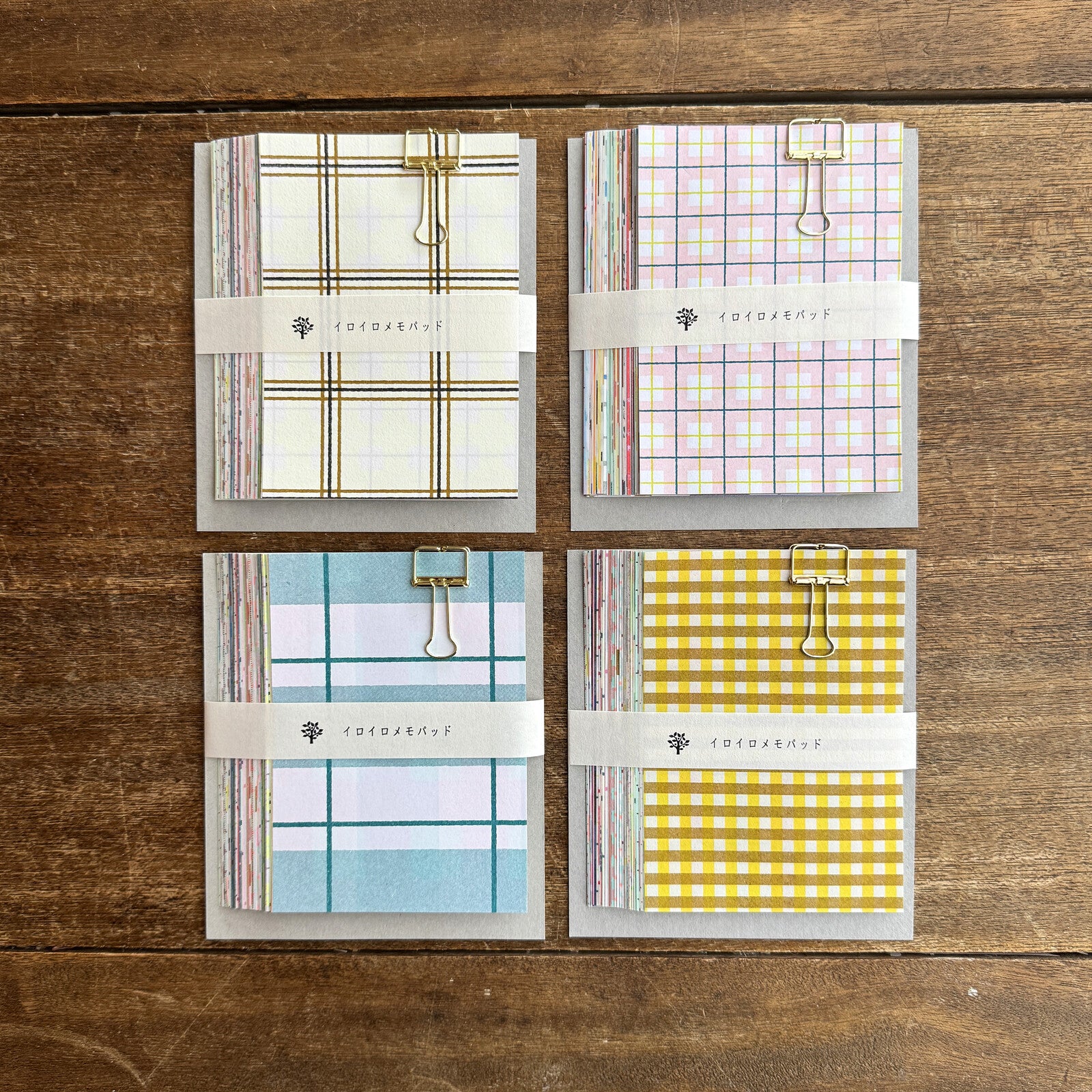 IROIRO Check Memo Pad – Japanese Plaid Memo Sheets (Size M)