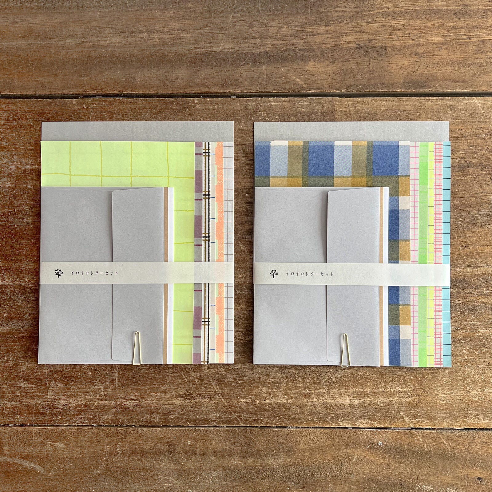 IROIRO Letter Writing Set – Check Plaid (Japanese Stationery)