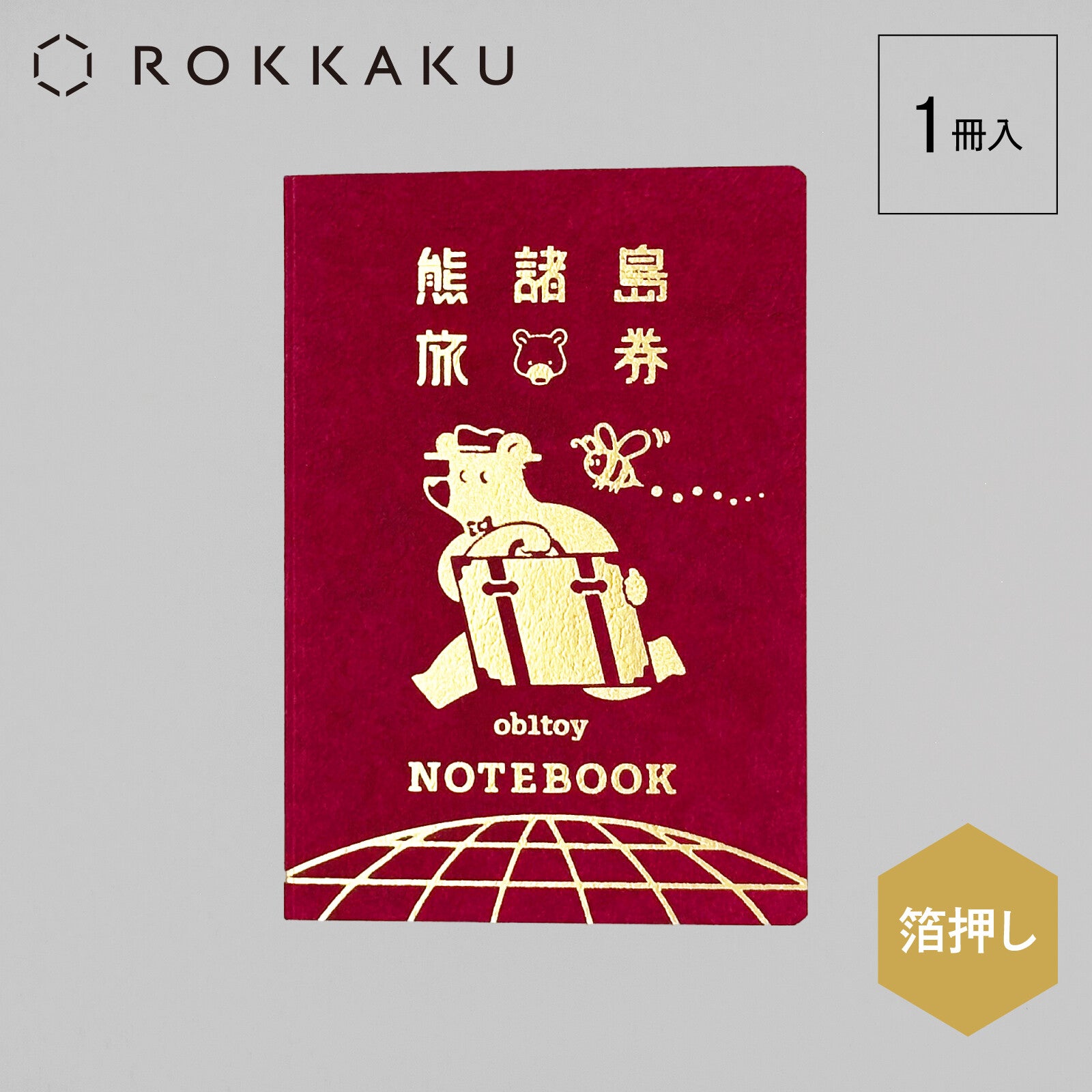 Obiwan Passport Notebook – Retro Gold Foil Mini Journal (Earth Tours)