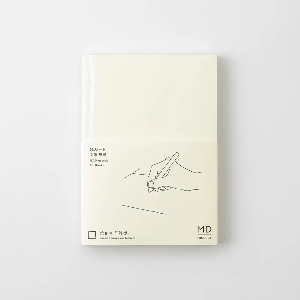 MD Notebook A6 Blank | Lay-Flat 180°, Fountain Pen Friendly, MD Paper