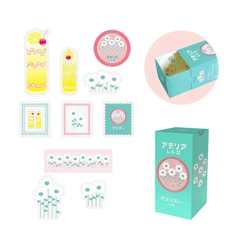 Adelia Retro Stickers Flake Pack – Vintage Japanese Stationery