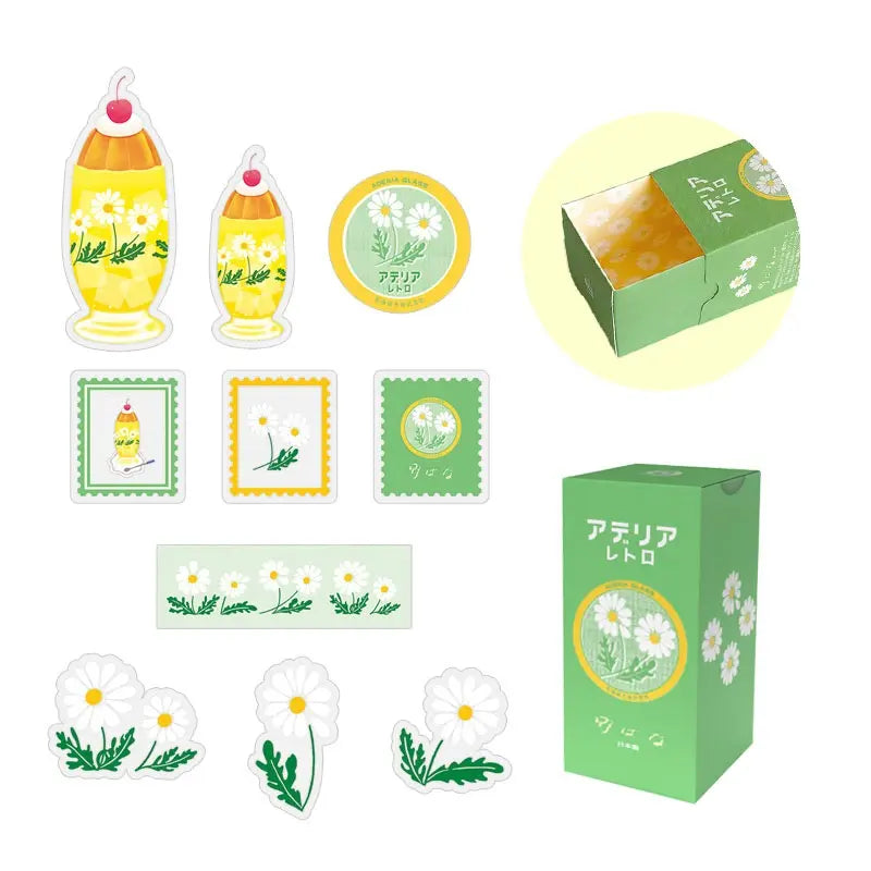 Adelia Retro Stickers Flake Pack – Vintage Japanese Stationery