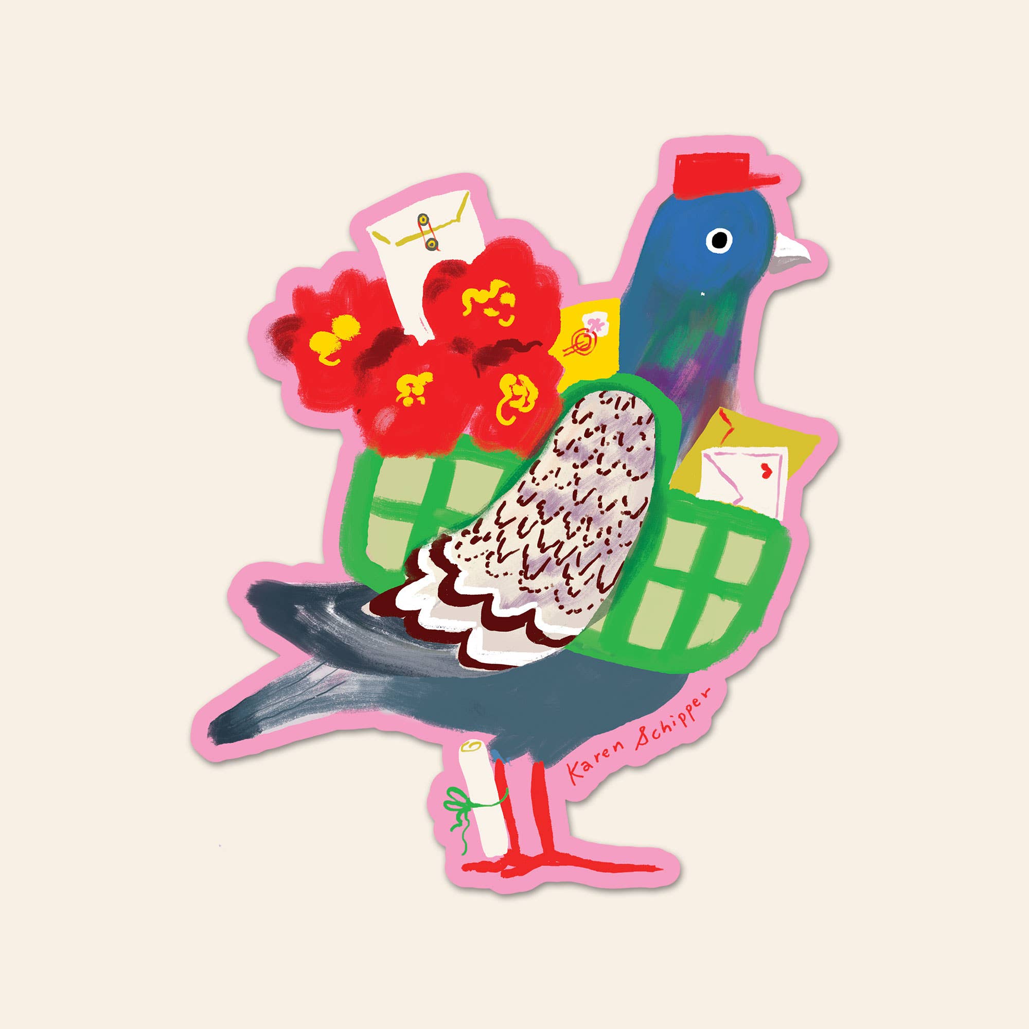 Pigeon Post Sticker – Cute Mail Carrier Vinyl Sticker