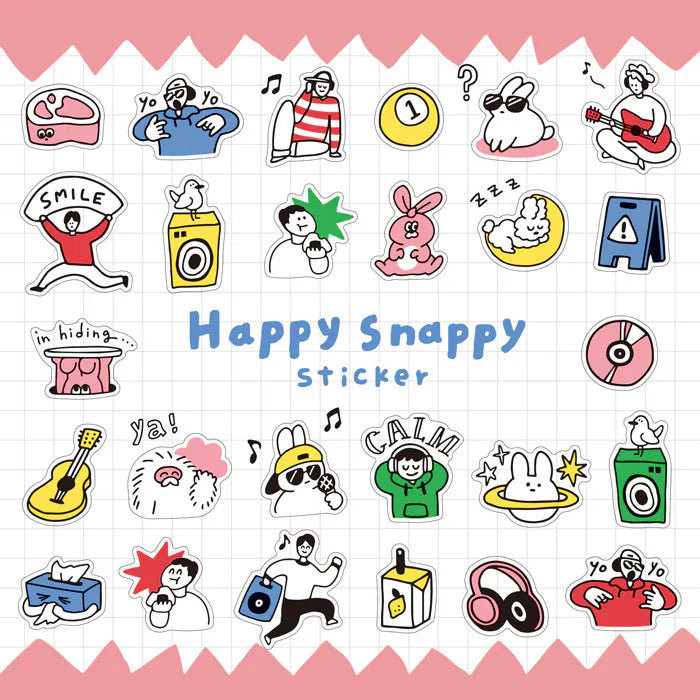 MIND WAVE Happy Snappy Stickers – Cute Japanese Planner Deco