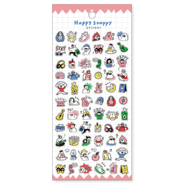 MIND WAVE Happy Snappy Stickers – Cute Japanese Planner Deco