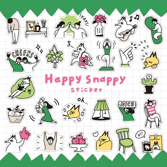MIND WAVE Happy Snappy Stickers – Cute Japanese Planner Deco