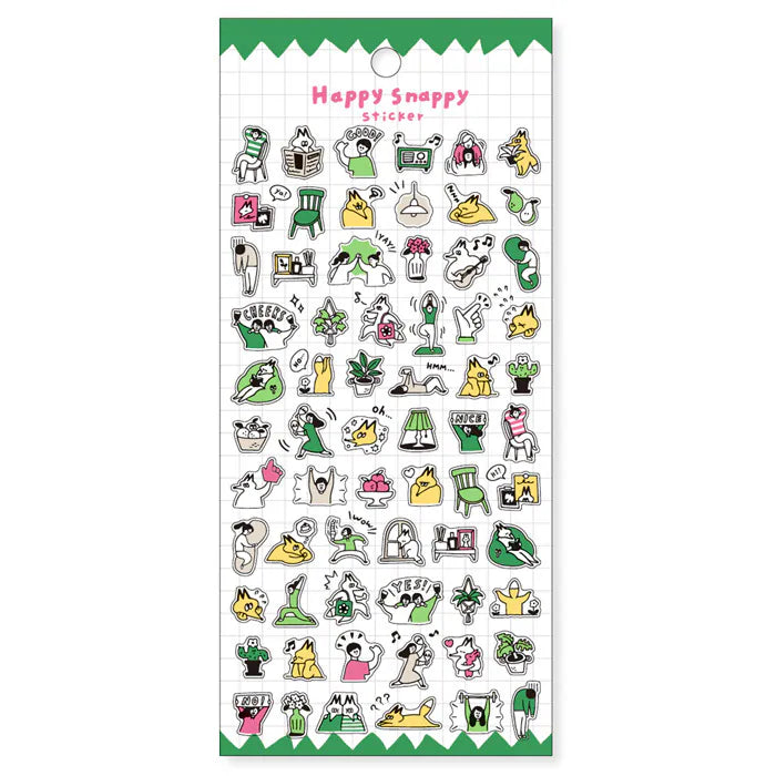MIND WAVE Happy Snappy Stickers – Cute Japanese Planner Deco