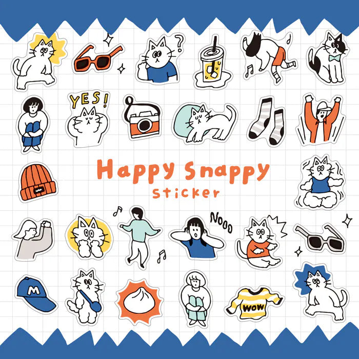 MIND WAVE Happy Snappy Stickers – Cute Japanese Planner Deco