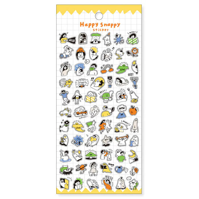 MIND WAVE Happy Snappy Stickers – Cute Japanese Planner Deco