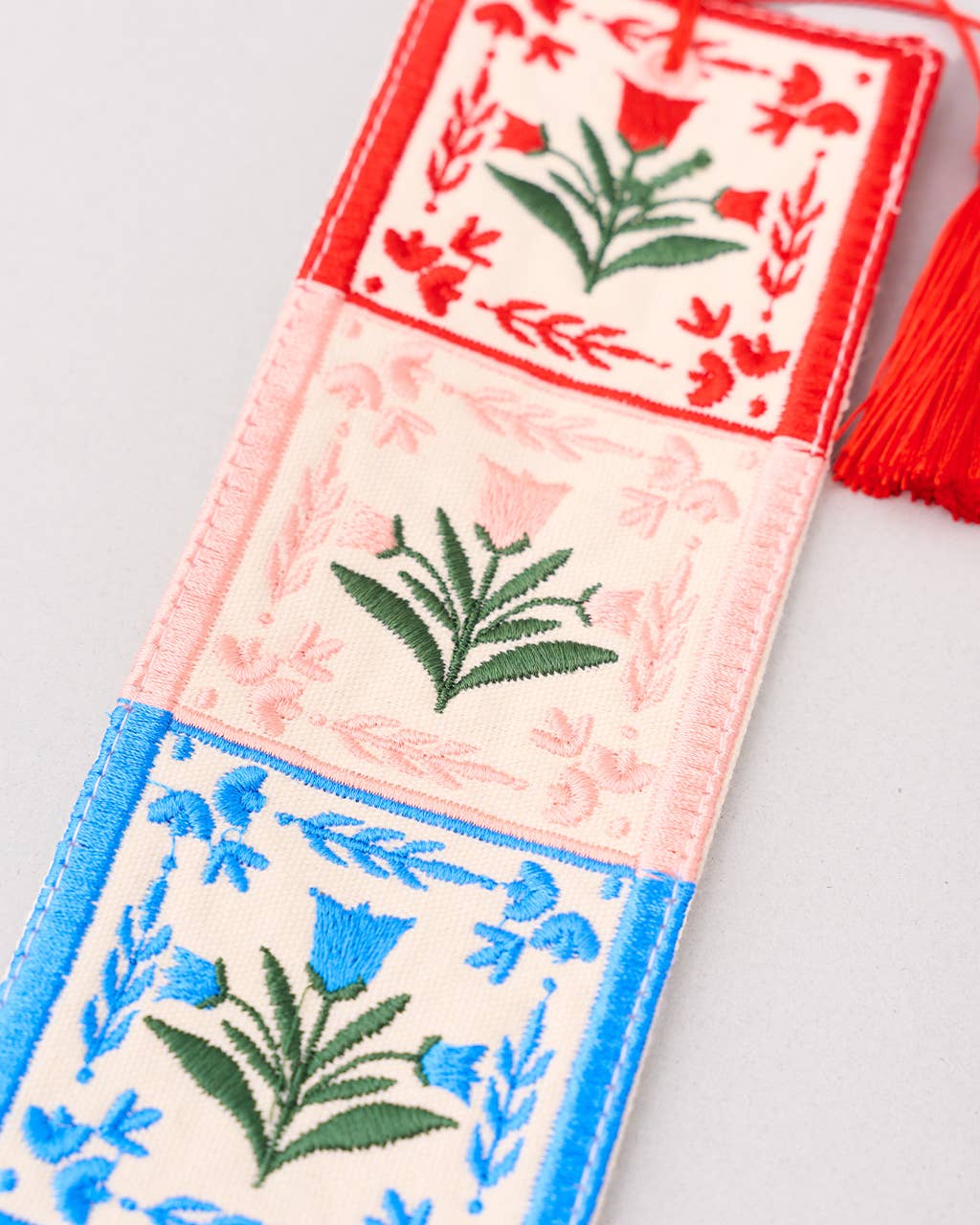 Embroidered Bookmark, Folk Floral