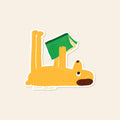 Reading Dog Sticker – Cute Book Vinyl Sticker