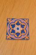 Mediterranean Floral Tile Sticker – 2.25" Matte & Laminated for Journals