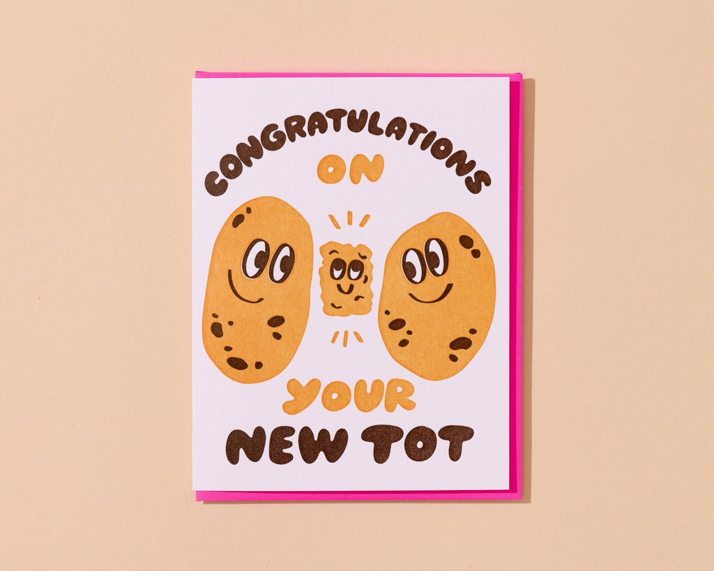 New Tot Potato Family Letterpress Card – Hand Printed in USA