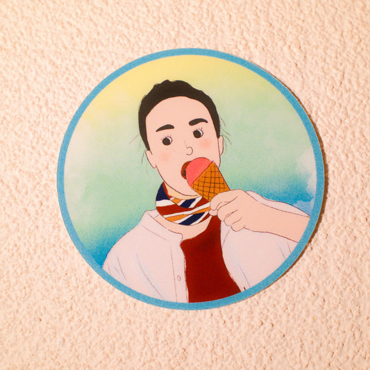Waterproof Clear Ice Cream Girl Sticker – 2.5” & 1.5”