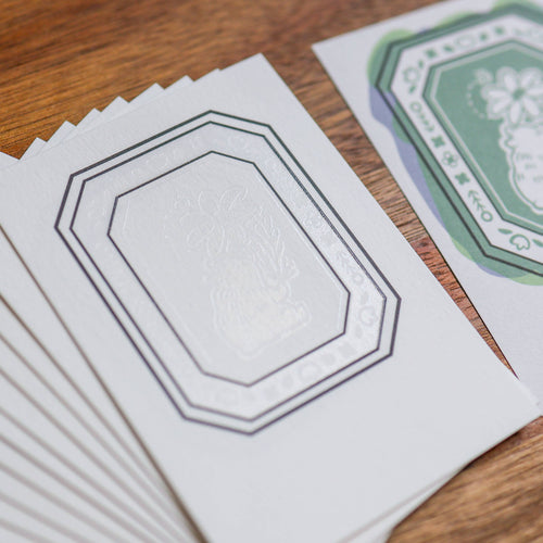 Thousand Skies Flower Tales Ink Swatch Cards – 12 Cotton Cards for Ink Testing