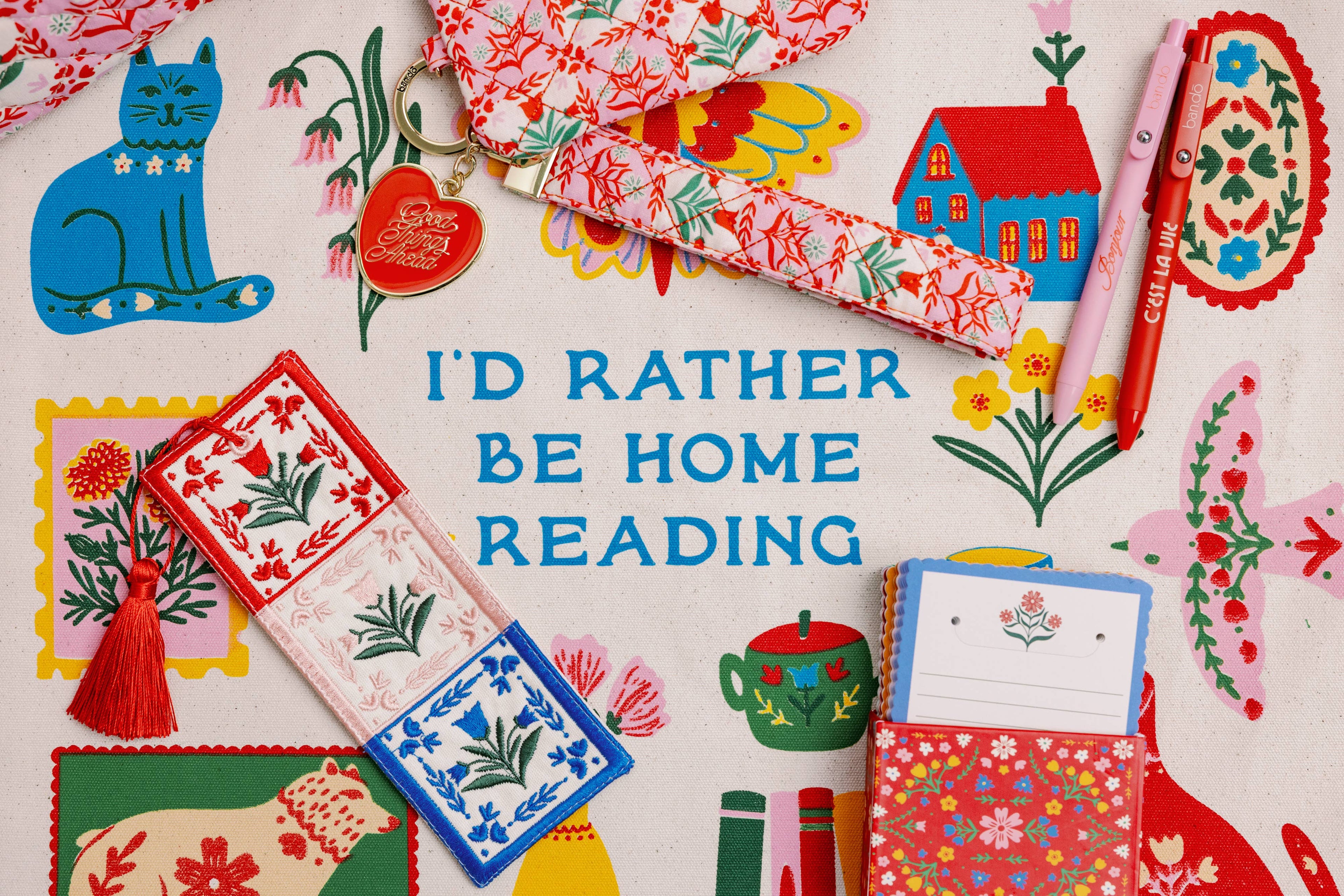 Embroidered Bookmark, Folk Floral