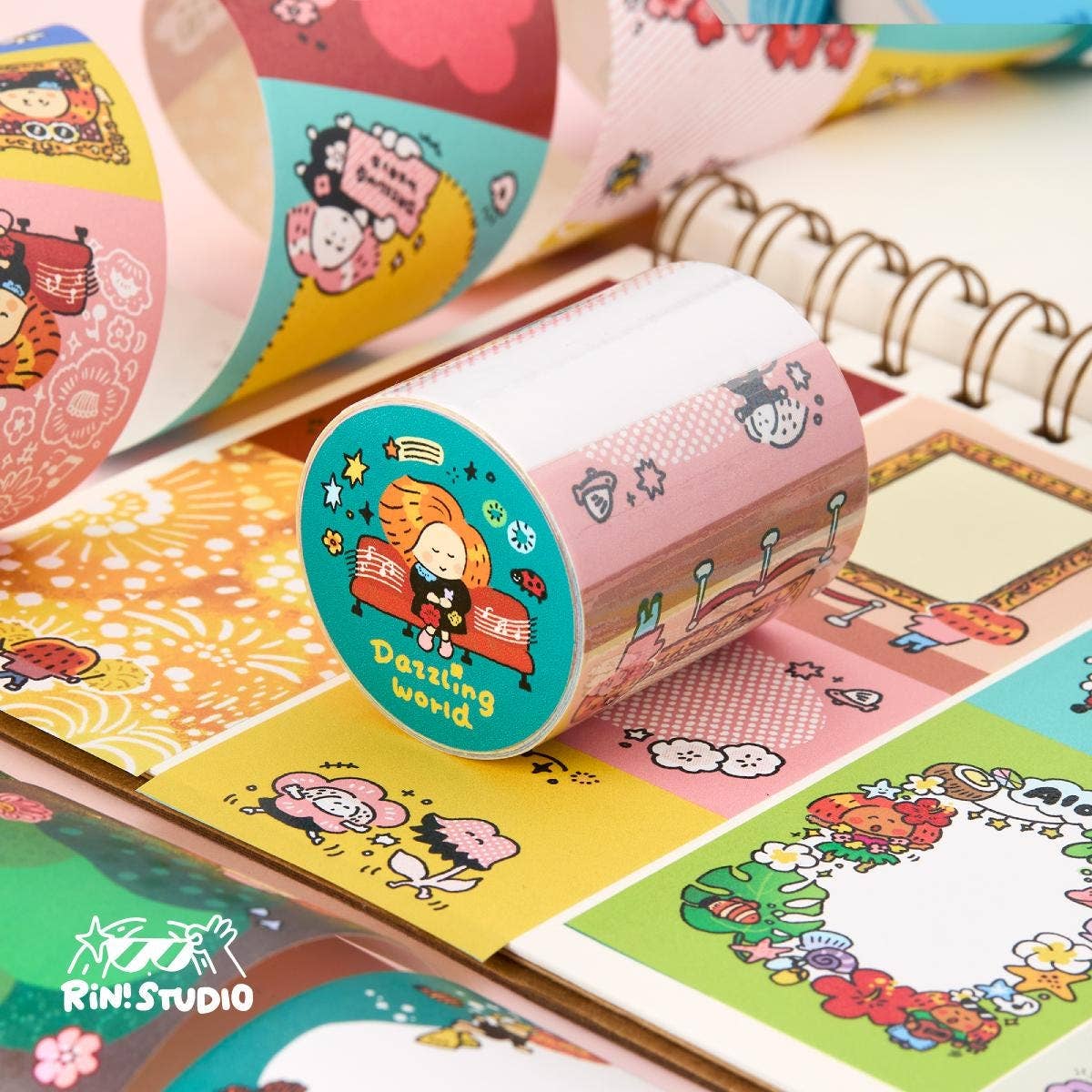 Writable washi tape - Dazzling World | Jourrnal Tape | RiN! Studio
