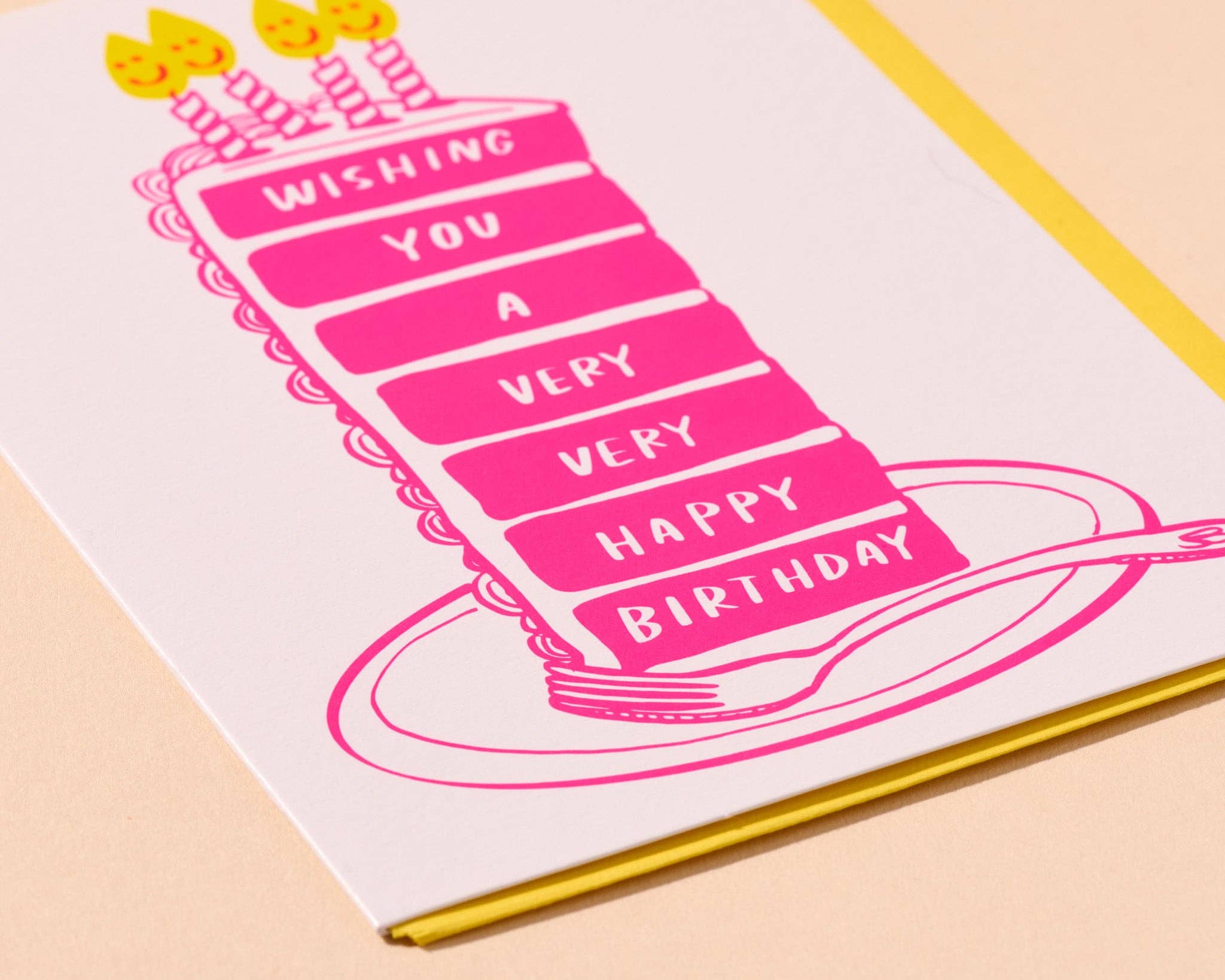 Very Happy Cake Letterpress Birthday Card – Hand Printed in USA