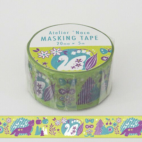 Natsuko Taguchi Washi Tape – KODOMO NO KAO Atelier Naco Animal Series (Full Roll or Sample)
