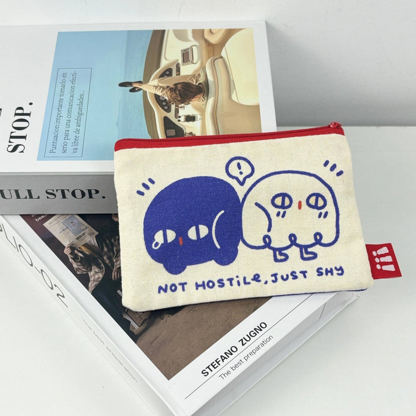 SHAI Canvas Cosmetic Bag – Cute Zipper Pouch with Inner Pocket