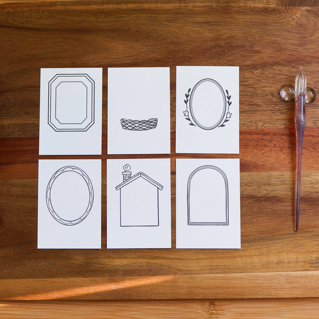 Flower Tales Ink Swatch Cards – 12 Cotton Cards for Coloring