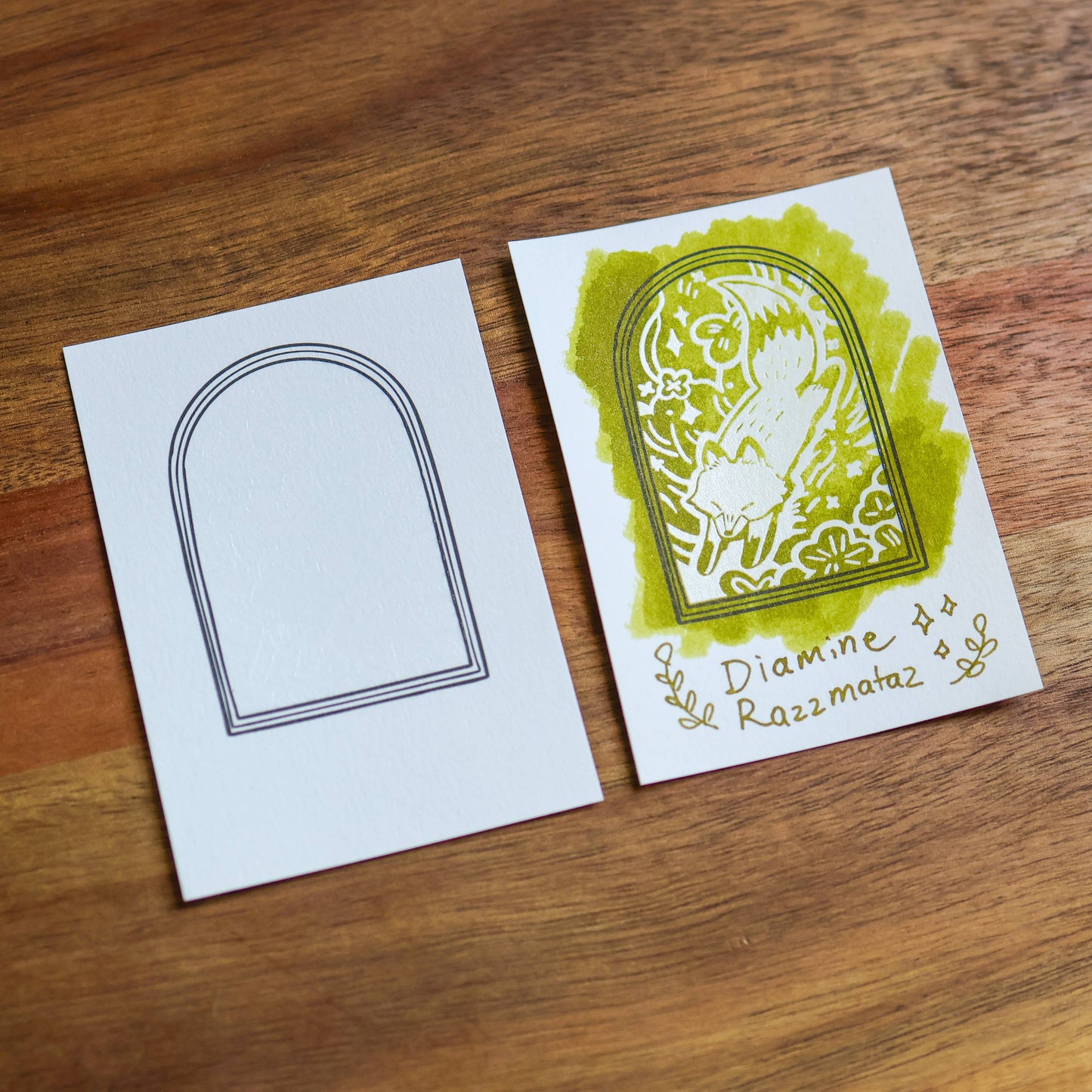 Flower Tales Ink Swatch Cards – 12 Cotton Cards for Coloring